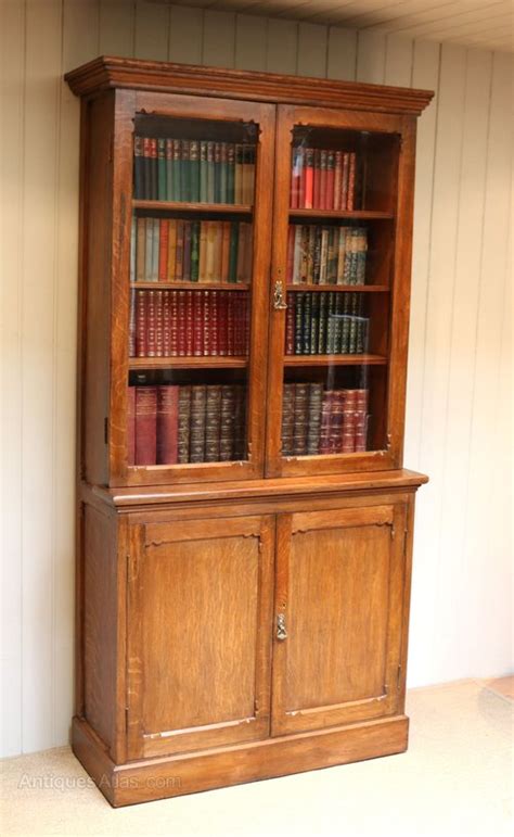 Solid Oak Library Bookcase as294a3618 - Antiques Atlas