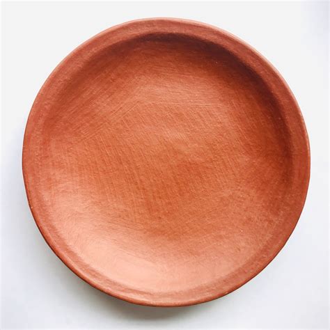 Red Clay Dinner Plate with Flat Borders - Large - 11” — Mexico1492