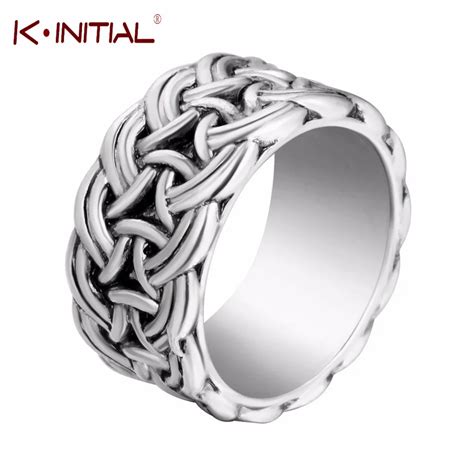 Kinitial Fashion Viking Ring Antique Silver Male Jewelry Female Amulet ...