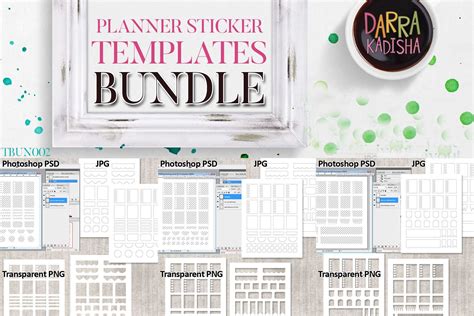 Digital Planner Sticker Templates Bundle Vol. 2 - DIY Kit (245451) | Digital | Design Bundles