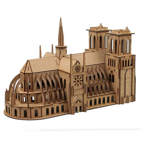 Laser Cut Notre Dame Cathedral 3D Puzzle PDF File Free Download - 3axis.co