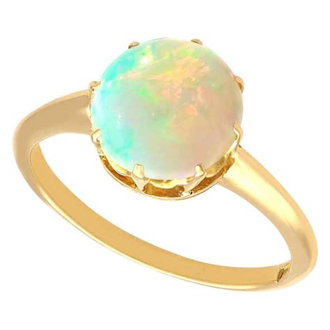 Antique Five Oval Opal Ring 18 Karat Yellow Gold For Sale (Free ...