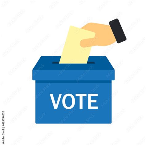 Hand voting ballot box icon, Election Vote concept, Simple flat design for web site, logo, app ...