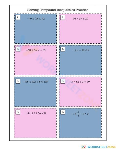 Solving Compound Inequalities Practice Worksheet - Worksheets Library