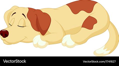 Cute dog cartoon sleeping Royalty Free Vector Image