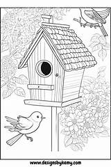 BirdHouse Coloring Pages For Adults  ColorfulFam Free & Premium sketch template
