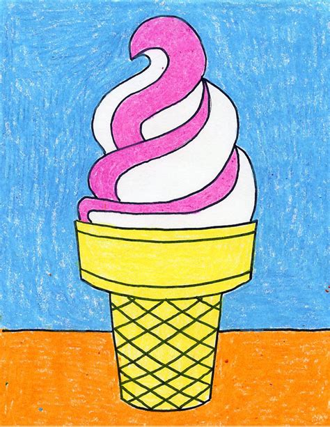 Ice Cream Cone Drawing at PaintingValley.com | Explore collection of ...