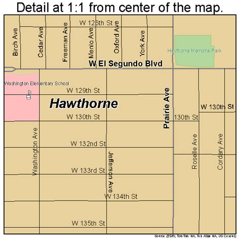 Hawthorne California Street Map 0632548