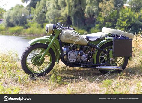 Vintage Motorcycle Sidecar Military Motorcycle Stock Photo by ...