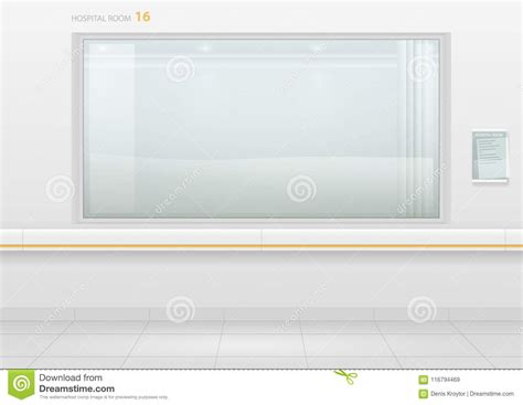 Hospital room with window stock illustration. Illustration of modern ...