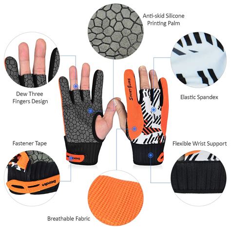 Bowling Gloves Breathable Anti-Skid Bowling Thumb Protectors Sports Gloves For Men Women ...