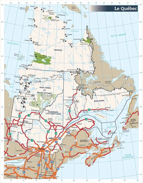 Road map of Quebec canada - Map of road Quebec canada (Quebec - Canada)