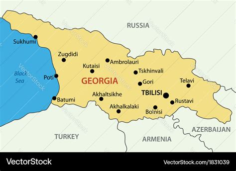 Georgia country - map Royalty Free Vector Image