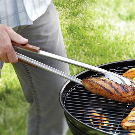 Rosewood 22-Inch Stainless Steel Extra Long Locking BBQ Tongs : BBQ Guys