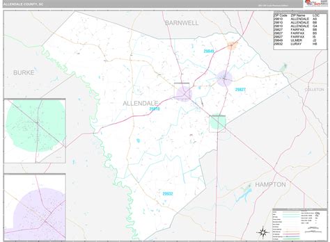 Allendale County, SC Wall Map Premium Style by MarketMAPS - MapSales.com