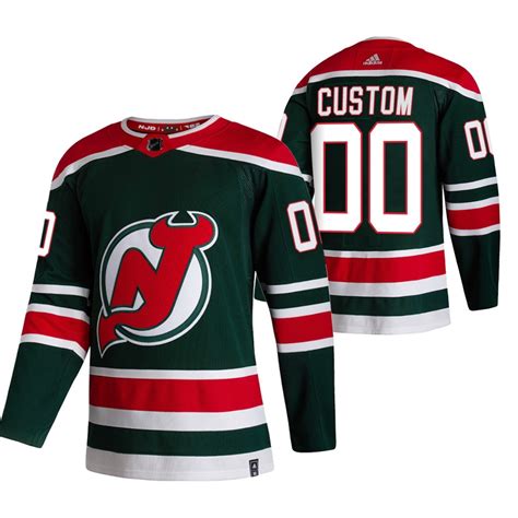 New Jersey Devils Custom Green Men's Adidas 2020-21 Reverse Retro Alternate NHL Jersey on sale ...