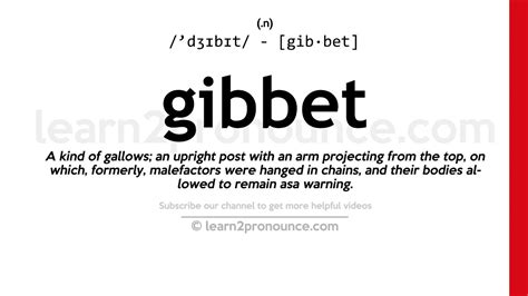 Pronunciation of Gibbet | Definition of Gibbet - YouTube