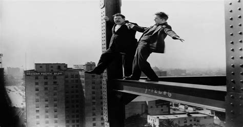 Laurel and Hardy dance on a skyscraper beam c. 1929. : OldSchoolCool