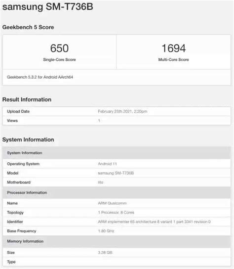 Galaxy Tab S7 Lite : Εμφανίστηκε στο Geekbench με Snapdragon 750G και ...