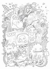Adult Strange Animals Coloring Page  Mimi Panda sketch template