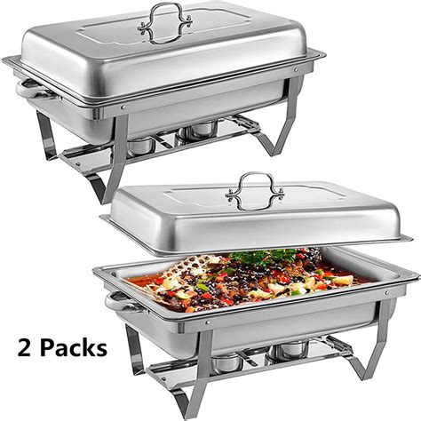 1/2/3 Pcs Stainless Steel Chafing Dish Buffet Stoves Food Warmer Chafing Dish Tray Buffet Warmer ...