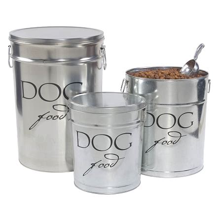 Harry Barker Dog Food Storage Silver Container- Designer Dog Boutique Glamourmutt.com