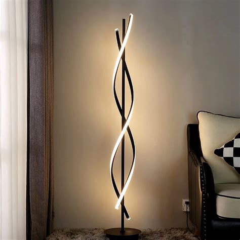 JUTIFAN LED Spiral Floor Lamps for Living Room with Remote , 35W Dimmable Standing Lamp for ...