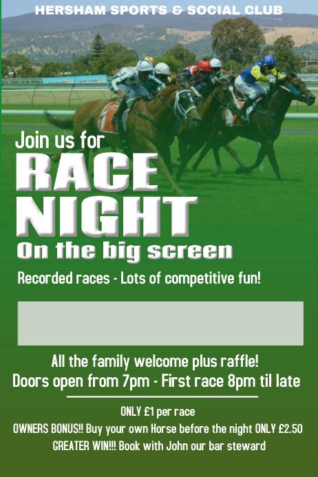 Race Night Poster Template | PosterMyWall