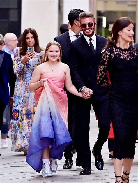 David Beckham’s Daughter, 10, Wears Dress & Sneakers Out in Italy ...