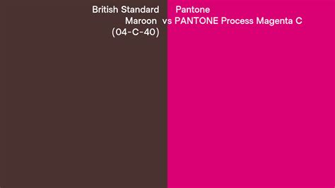 British Standard Maroon (04-C-40) vs Pantone Process Magenta C side by ...