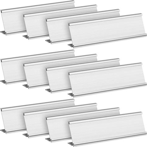 Buy 12 Pack Aluminum Name Plate Holder for Desk 2 x 8 Inch Name Plates ...