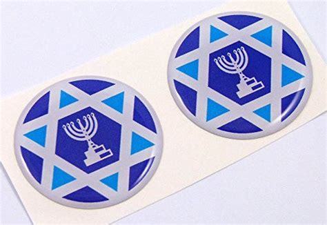 Israel Israeli flag Round domed decal 2 emblem Car bike stickers 1.45 ...