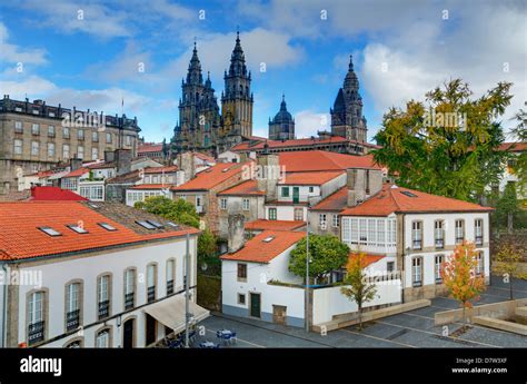 Cathedral spires in Old Town, Santiago de Compostela, UNESCO World ...