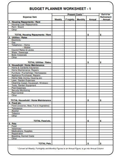 Budget For Retirement Worksheet | Budgeting Worksheets