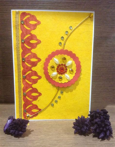 A simple and festive Rakhi card | Rakhi cards, I card, Cards