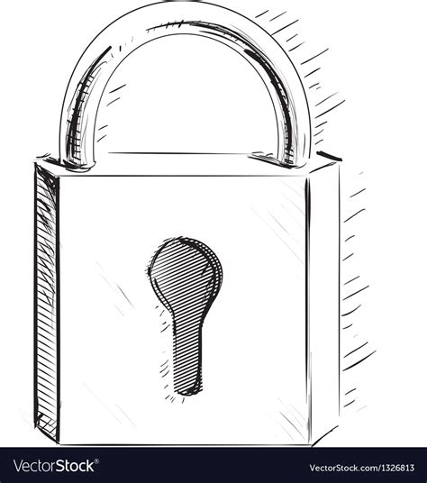 Sketch lock icon Royalty Free Vector Image - VectorStock