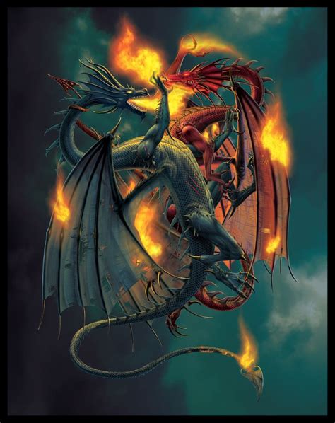 Dragons fighting | Fantasy Realm... | Pinterest