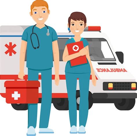 Premium Vector | Male and female paramedic ready to help everyone with care