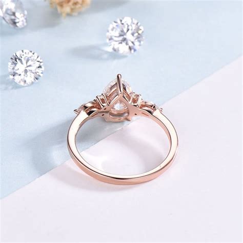 Sale !!! Pear Shaped Opal Ring Rose Gold Unique Cluster Diamond Opal E – PENFINE