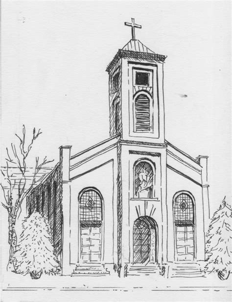 Building Sketch, Building Drawing, Building Art, Catholic Churches, Roman Catholic, Cool Art ...