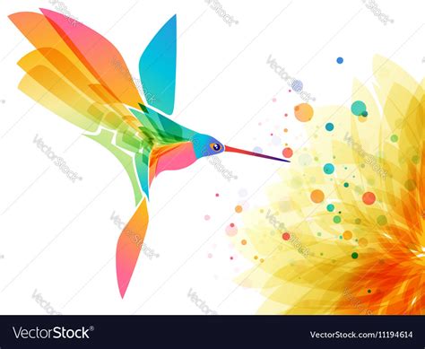 Hummingbird and flower Royalty Free Vector Image