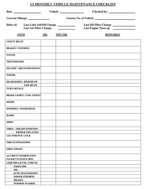 43 Printable Vehicle Maintenance Log Templates ᐅ TemplateLab