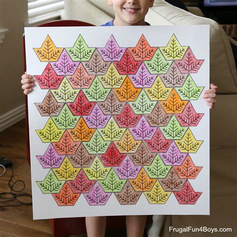 Leaf Tessellation Collaborative STEM Art Project - Frugal Fun For Boys ...