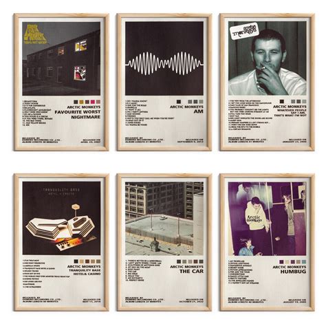 Buy Arctic Monkeys s Set of 6 Album Cover s 8 by 12 inch Music s for Room Aesthetic Canvas Wall ...