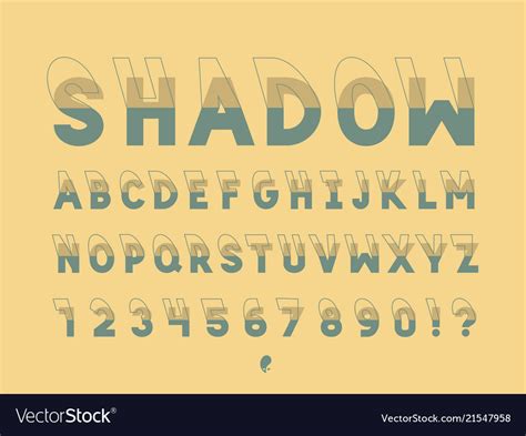 Shadow font alphabet Royalty Free Vector Image