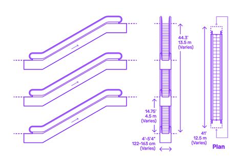 Discontinuous Escalators (Single) Dimensions & Drawings | Dimensions.com