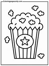 Popcorn Box Coloring Page Sketch sketch template