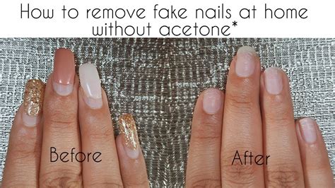 How to remove Fake Nails at home ! * Without Acetone * ! DIY - YouTube