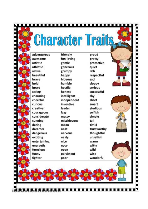 Reading Worksheets | Character Traits Worksheets | Printable Character Traits Worksheets ...