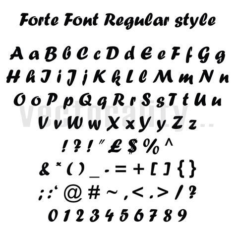 Forte Font Regular Style Brush Alphabet Letters Vector Art | Etsy